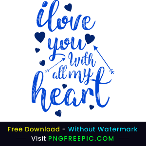 Valentine day png image I love you text
