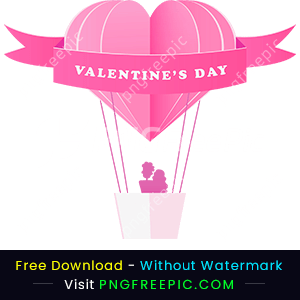 Valentines day love shape parachute clipart png