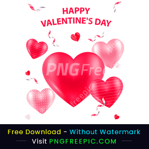 Happy valentines day hearts greeting illustration png