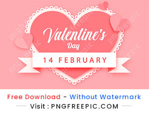 Happy valentine day 14 february love shape decoration design