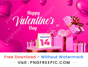 14 february happy valentines day gift box abstract design