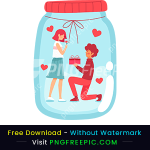 Happy valentine day boy proposing girl vector png