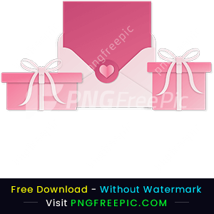 Valentines day heart message gift box vector png