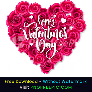 Happy valentine day clipart roses heart shape png