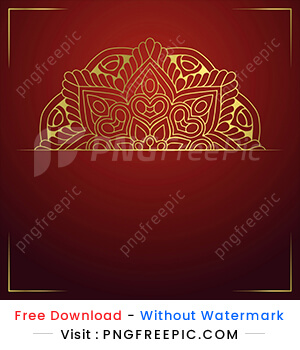 Mandala golden color texture red background image