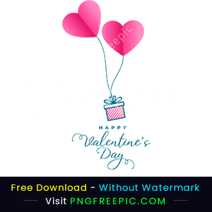 Happy valentine day png pink color love balloon