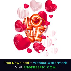 Happy valentine day love shape & text png image