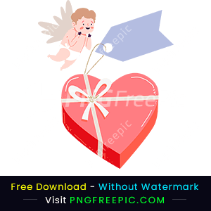 Valentine day giveaway illustration 3d heart png