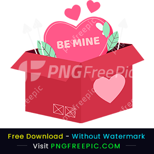 Happy valentine day love gift box png image