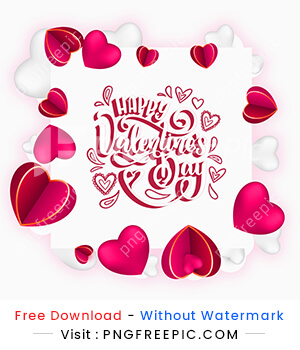 Happy valentines day love with text vector banner design