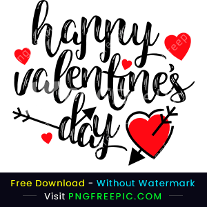 Happy valentine day png text styles black color