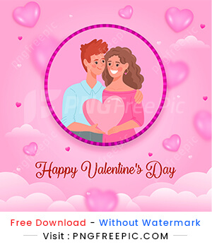 Happy valentine day couple decoration illustration design image