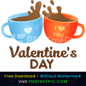 I love you coffee cup valentine concept vector png
