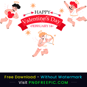 Valentine day cupid archer arrow heart illustration png