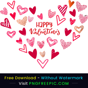 Happy valentines day vector png heart shapes design