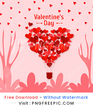 Love parachute vector design valentine day image