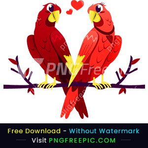 Cute happy valentine day png love birds couple clipart