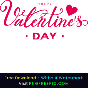 Happy valentine day text content styles png image