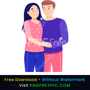 Happy valentine day png vector character cuddling