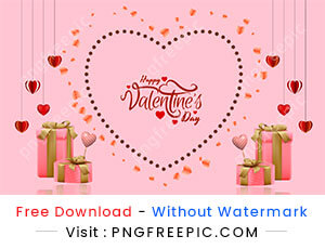 Happy valentine day gift box love shape illustration design