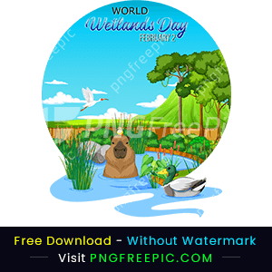 World wetlands day logo design vector shape png