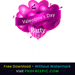 Valentine day party love shape illustration png image
