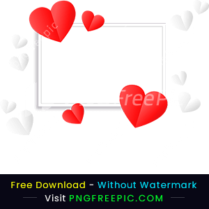 Happy valentines day celebration romantic hearts frame png
