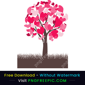 Happy valentine day love leaf vector tree png
