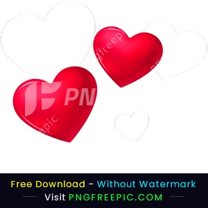 Lovely 3d hearts valentines day vector png image