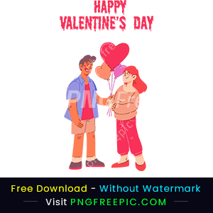 Romantic happy valentine day lover couple clipart png