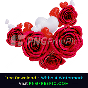 Valentine vibes png decorated beautiful roses love hearts