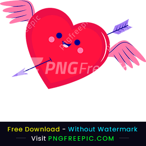 Valentine romantic flying love heart clipart png