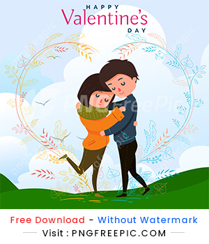 Happy valentines day beautiful couple with texture vector design