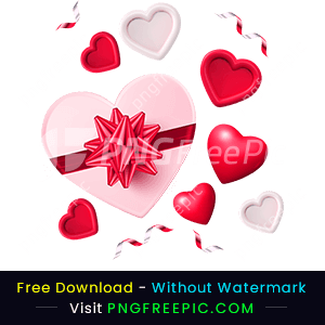 Happy valentine day love shape gift png image