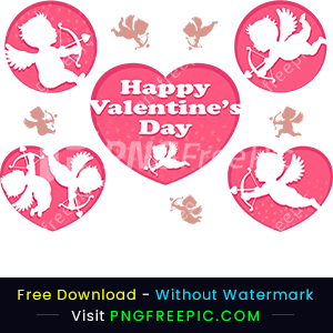 Relief cupid set happy valentines day clipart png