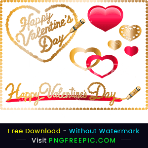 Happy valentines day vector png hand drawn design