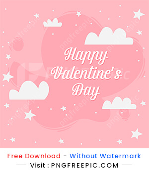 Happy valentines day sky background illustration design