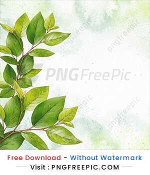 Watercolor nature background realistic leaves design