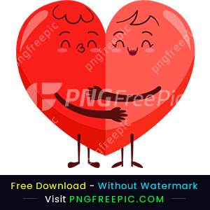 Valentine day half love kissing vector png image