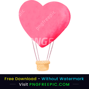 Happy valentine day love shape parachute vector png