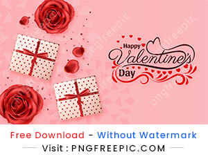 Happy valentine day flowers gift box vector image