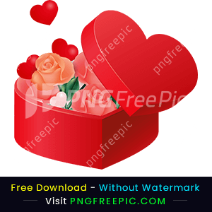 Happy valentine day love heart 3d gift box vector png