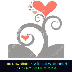 Valentines day special love heart tree shape vector png