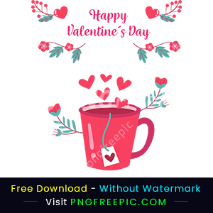 Valentine day composition hearts flowers decorative png