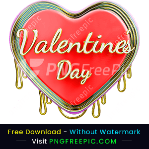 Valentine day 3d heart shape vector png image