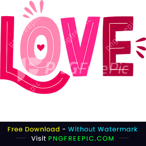 Valentine day abstract love text clipart png image