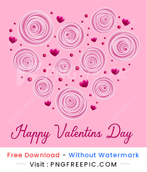 Happy valentines day rose shape decoration abstract design