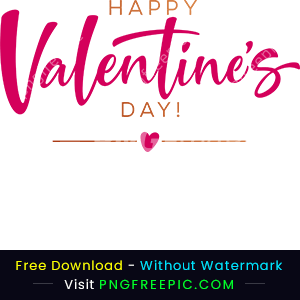 Happy valentine day stylish lettering font vector png