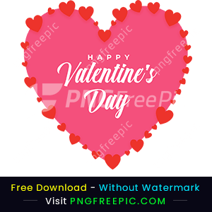 Happy valentine day decorative heart vector png