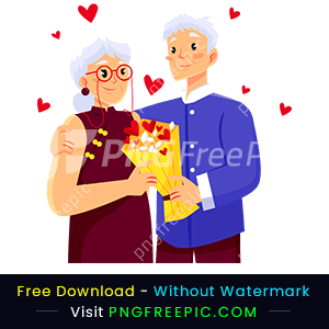 Valentines day celebration old man clipart png image